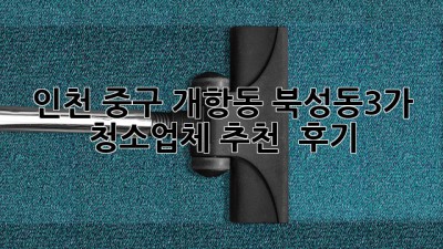 인천 중구 개항동, 북성동3가 청소업체 추천 & 후기