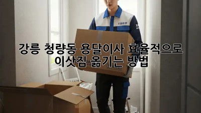 강릉 청량동 용달이사, 효율적으로 이삿짐 옮기는 방법!