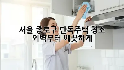 서울 종로구 단독주택 청소: 외벽부터 깨끗하게!