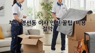 부산 영선동 이사🏠 안전 꿀팁 & 비용 절약💰